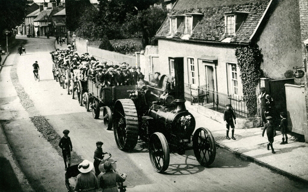 A photograph that shows an unidentified Fyson traction engine taking Soham Baptist Sunday School on an outing circa 1923. This is the image of the month for August 2023.